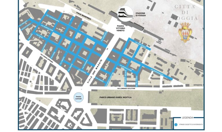 Pubblicato il bando per i lavori di riqualificazione nel Quartiere Ferrovia nell’ambito del progetto “Foggia città sicura”